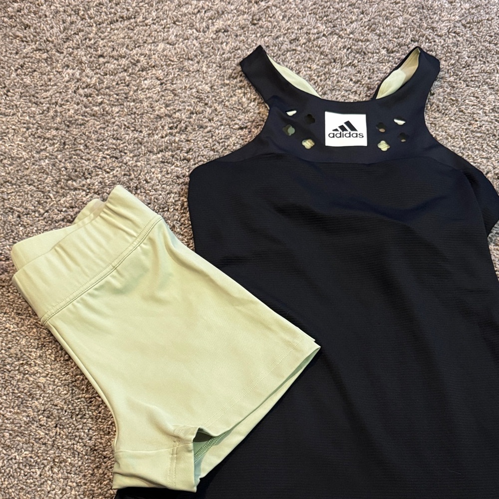 Adidas Black/Green Athletic Tennis Dress